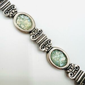 Sterling Silver (925) Bruria with Roman Glass Bracelet
